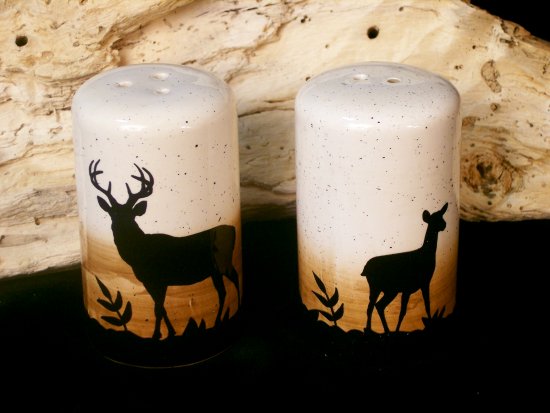 Porcelain Silhouette Deer Salt & Pepper Shakers
