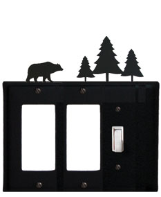 Bear - Pine Trees Light Switch/Outlet Cover